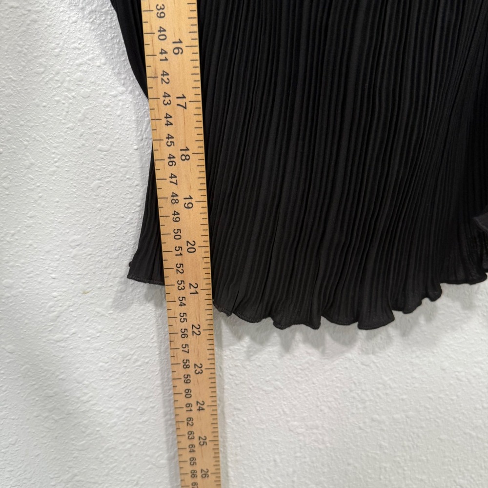 GOOD AMERICAN Black Pleated Spaghetti‎ Strap Cropped Top Style GWT0149 Size 3/4 - Picture 6 of 7